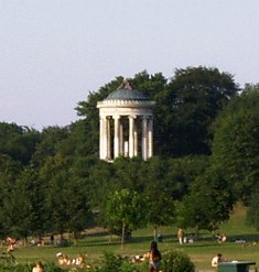 Greek looking Monopteros in the English Garden in Munich