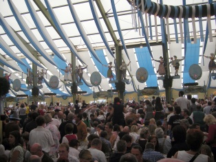 Party atmosphere in Beer Tent