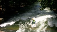Surfer on the Eisbach, English Garden in Munich