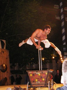 Casulion makin a handstand