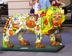Artfully painted Lion in Munich