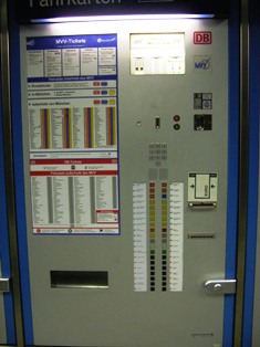 self-service ticket machines for Munich public transport