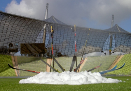 Skis in the Olympastadium