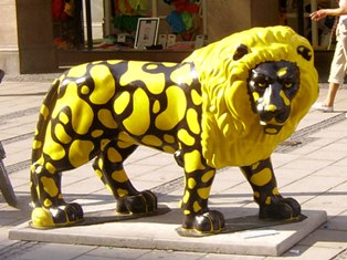 Yellow and Black Lion in Munich